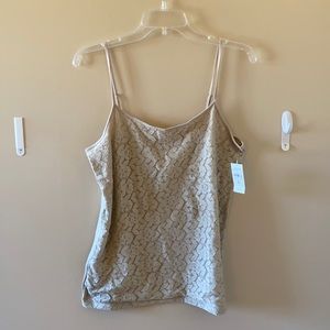 Ann Taylor Loft tan floral cami tank top